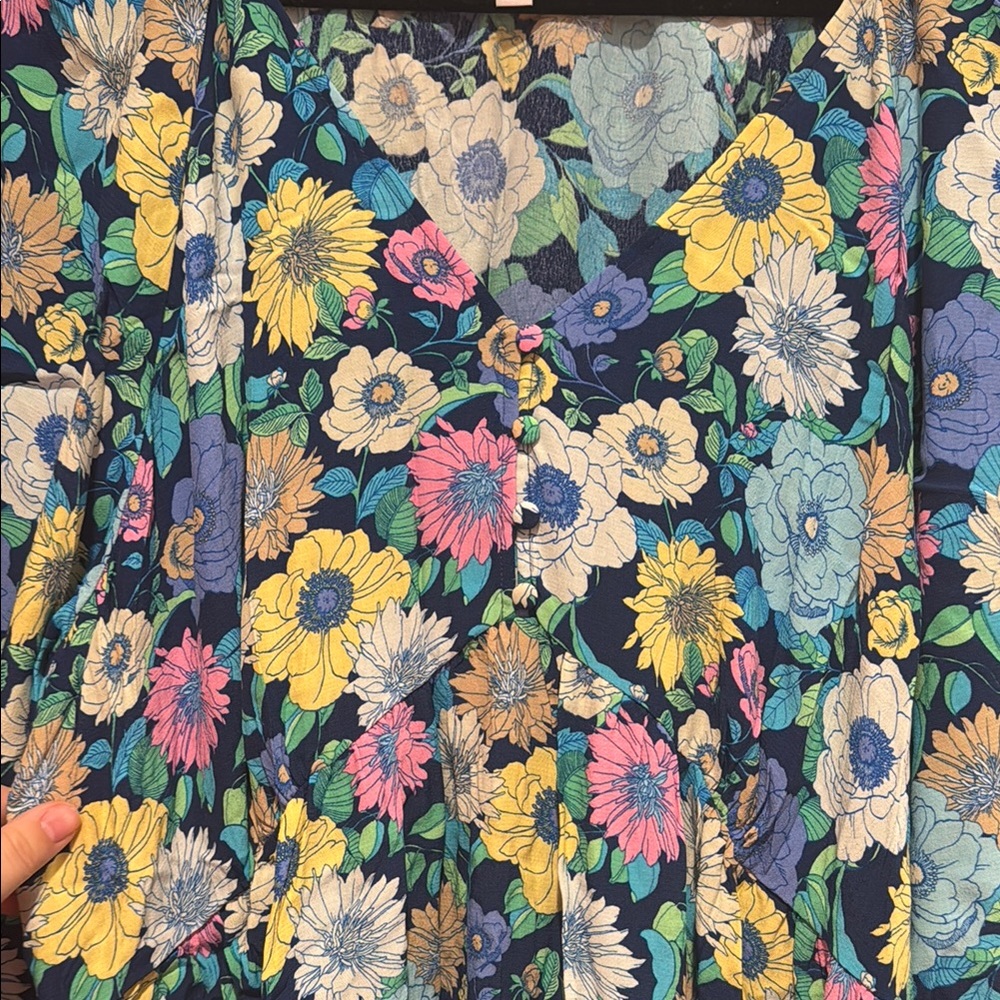 Gap Maternity Floral Blue Maxi Dress - Picture 4 of 5